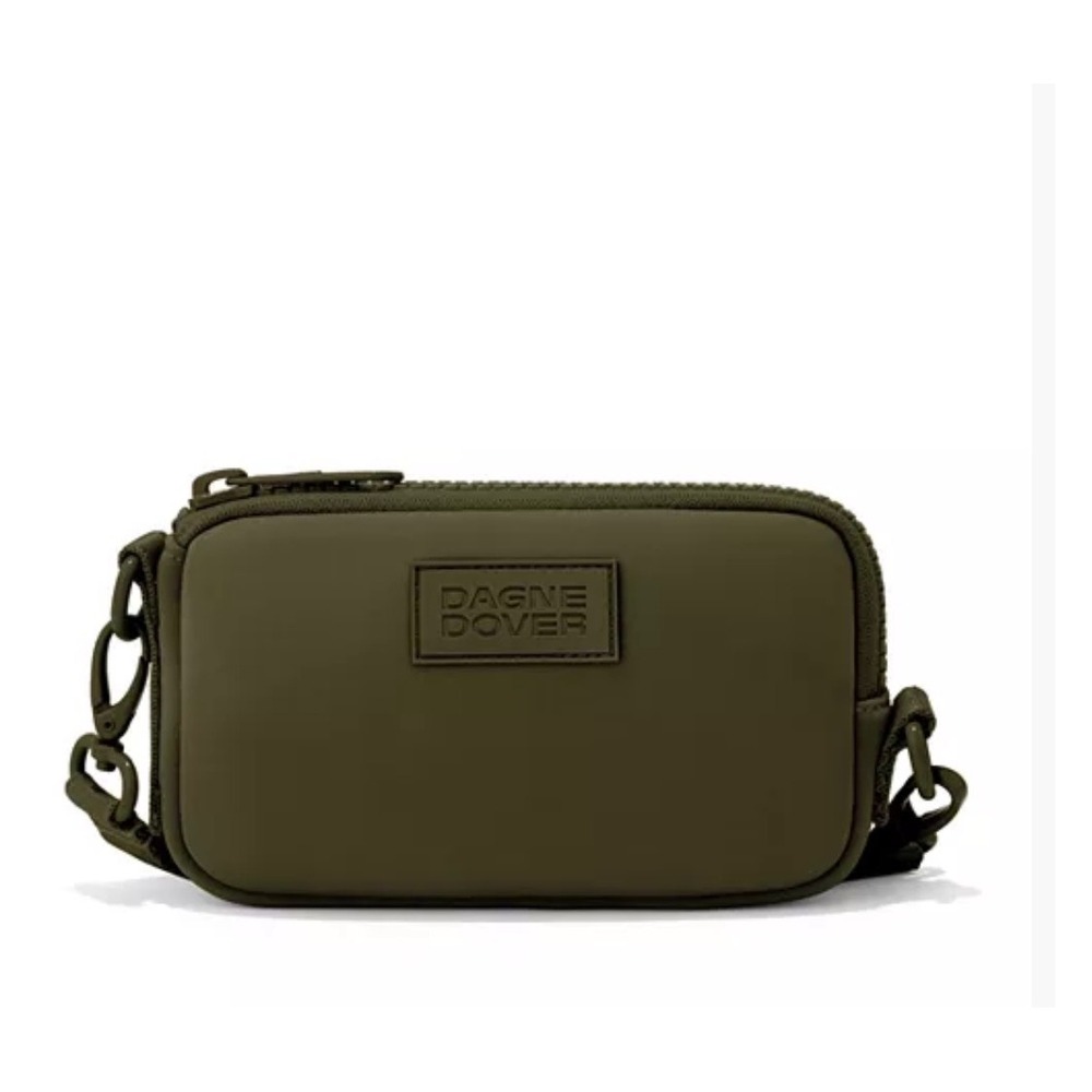 Dagne Dover Micah Crossbody Bag Neoprene Dark Moss Green Tech Pouch Small